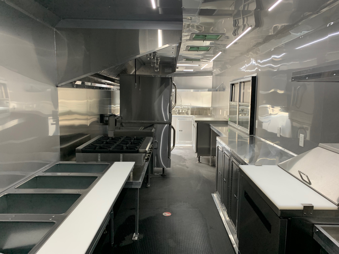 8.5' x 30' Black Concession Food Trailer With Appliances