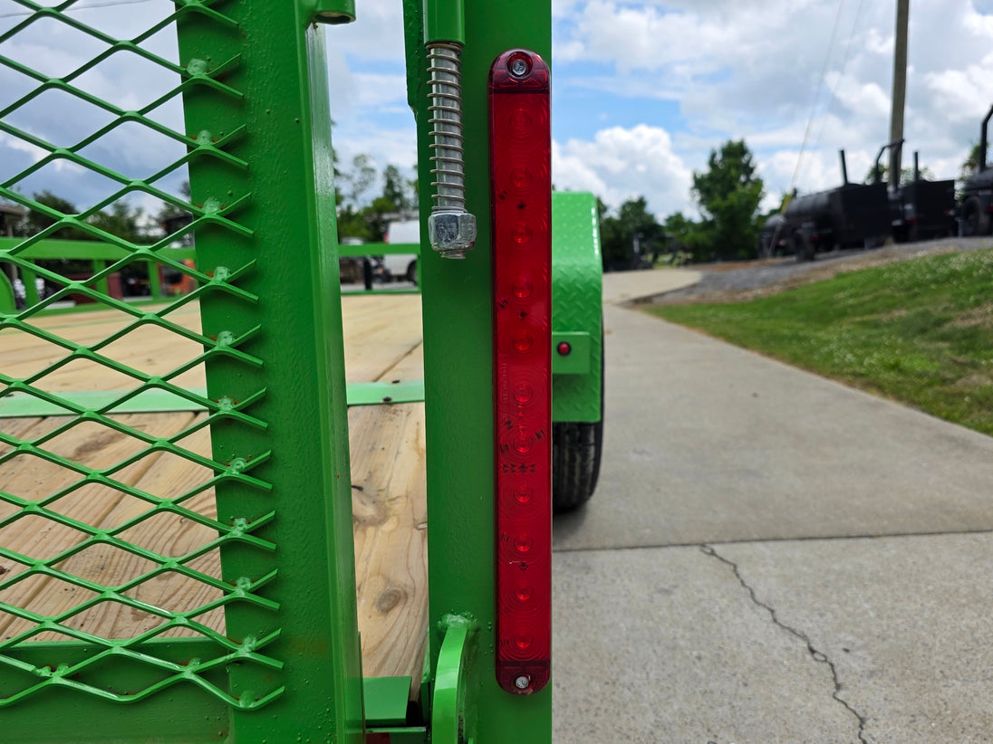 6'4" x 16' Utility Trailer Double Axle Dovetail With Gate Powder Coated (2) 3500lb  2-brakes Brake light picture 