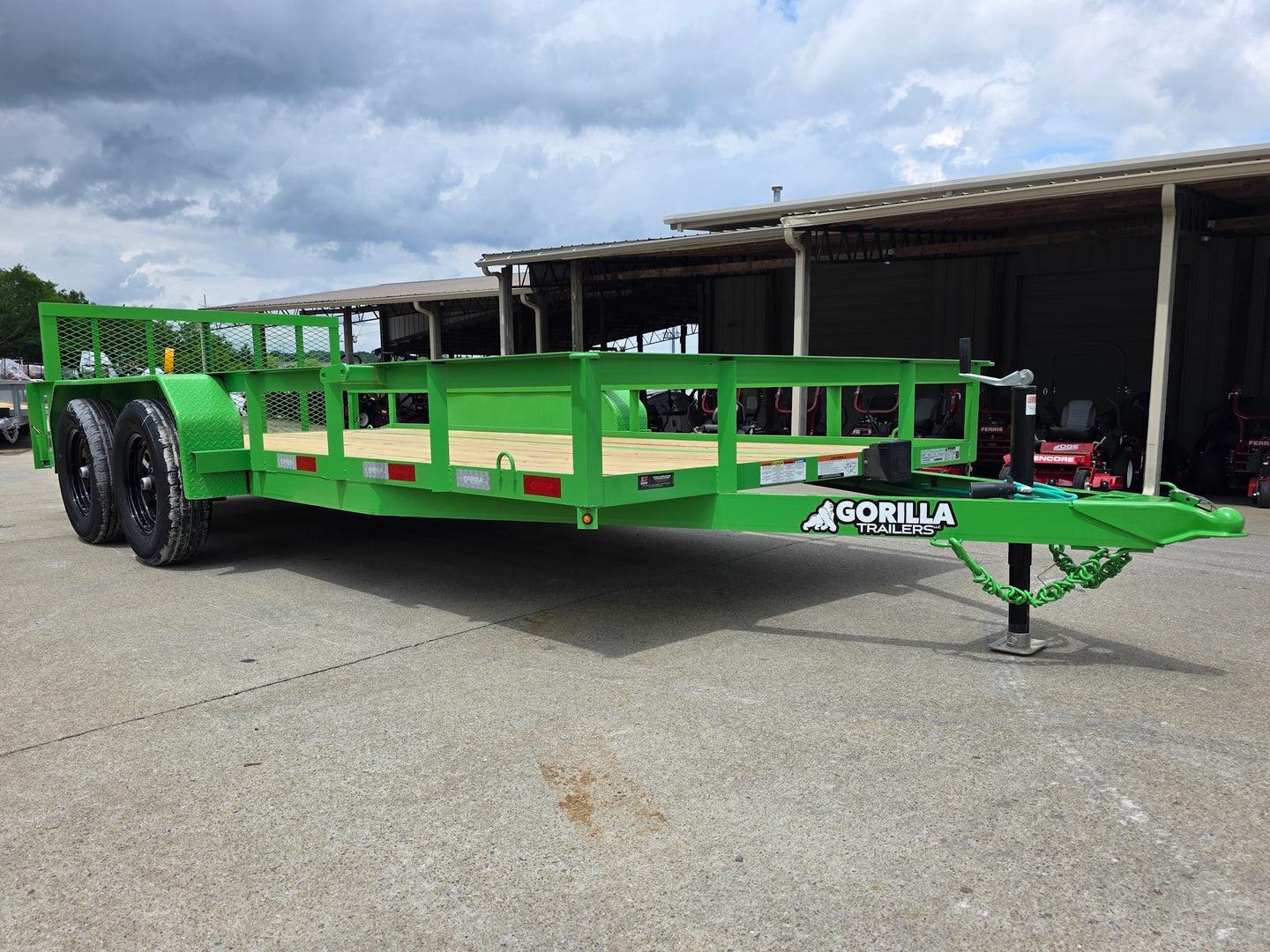 6'4" x 16' Utility Trailer Double Axle Dovetail With Gate Powder Coated (2) 3500lb  2-brakes Front left angle picture 