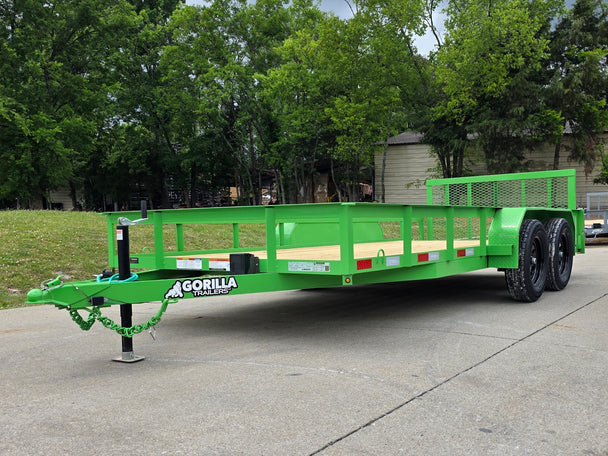 6'4" x 16' Utility Trailer Double Axle Dovetail With Gate Powder Coated (2) 3500lb  2-brakes Front right angle picture 