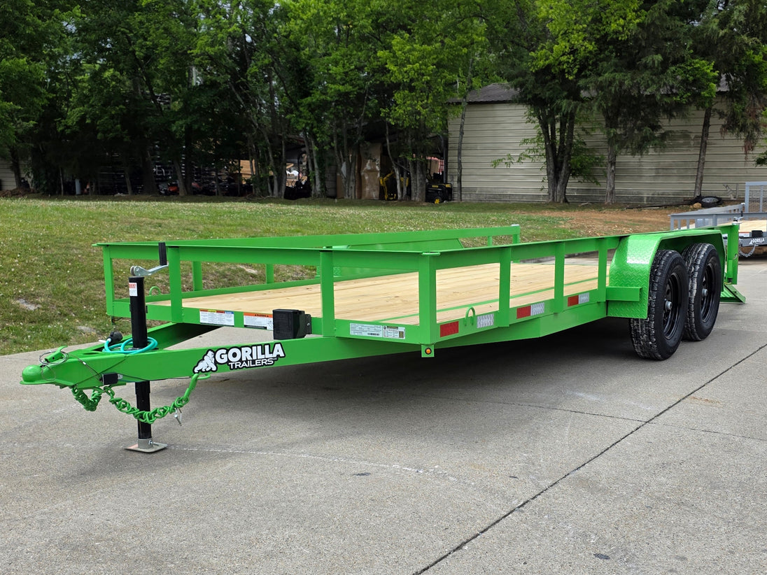 6'4" x 16' Utility Trailer Double Axle Dovetail With Gate Powder Coated (2) 3500lb  2-brakes Open front right angle picture 