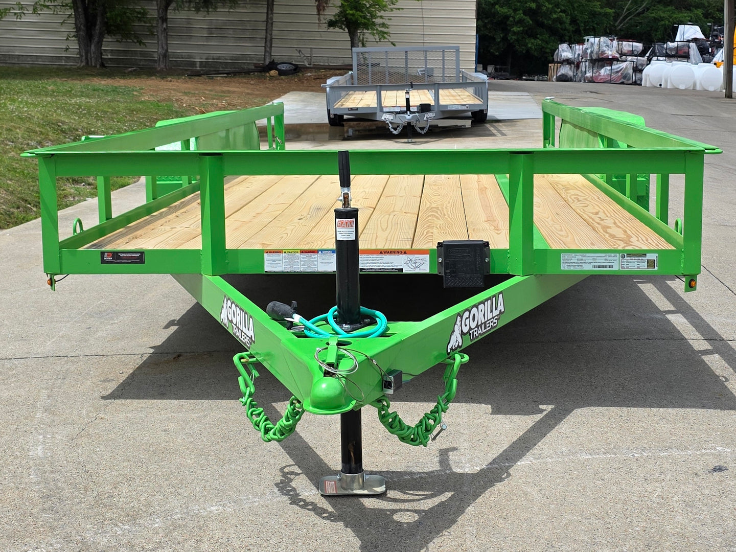 6'4" x 16' Utility Trailer Double Axle Dovetail With Gate Powder Coated (2) 3500lb  2-brakes Open front side picture 