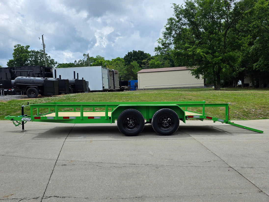 6'4" x 16' Utility Trailer Double Axle Dovetail With Gate Powder Coated (2) 3500lb  2-brakes Open right side picture 
