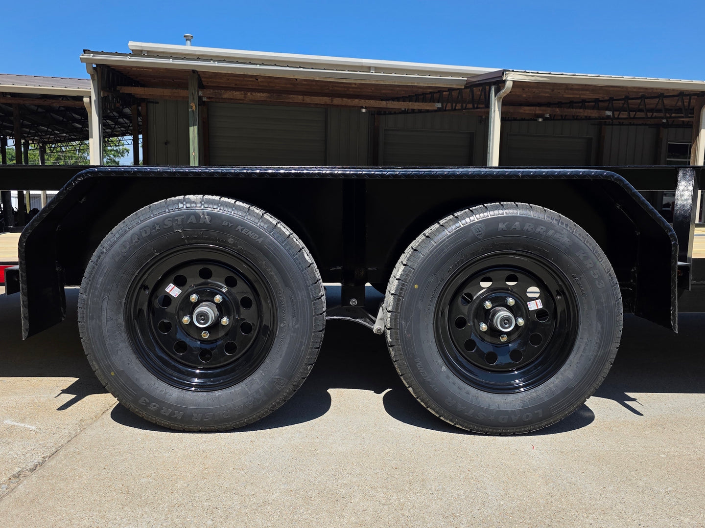 6'4" x 16 Utility Trailer Double Axle straight deck With Gate Powder Coated (2) 3500lb Axles Axle picture 