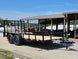 6'4" x 16 Utility Trailer Double Axle straight deck With Gate Powder Coated (2) 3500lb Axles Front left angle picture 