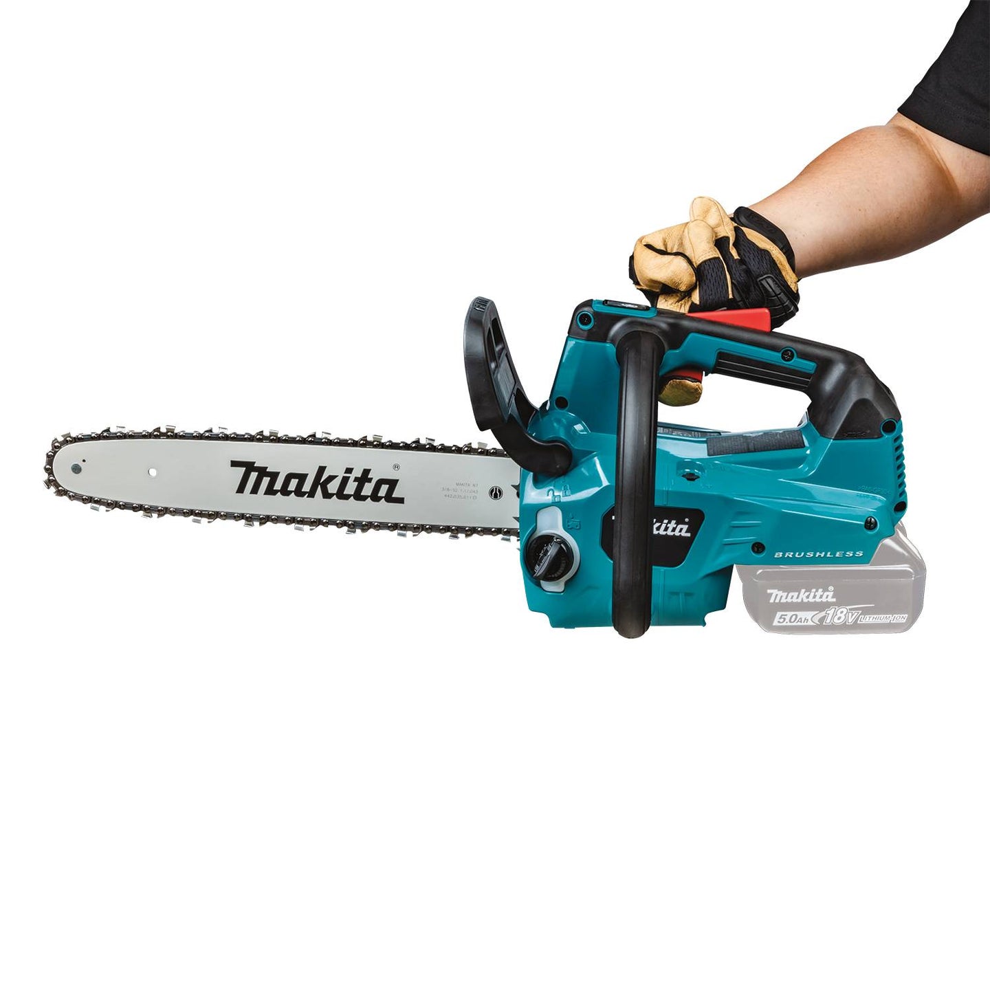 Makita XCU09PT 18V X2 (36V) LXT Brushless 16"Top Handle Chainsaw Kit (5.0Ah) - Includes 2 Batteries and Dual - Port Rapid Charger - SLE Equipment - 5