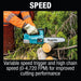 Makita XCU06Z 18V LXT Lithium‑Ion Brushless Cordless 10" Top Handle Chain Saw - Tool Only - SLE Equipment - 16