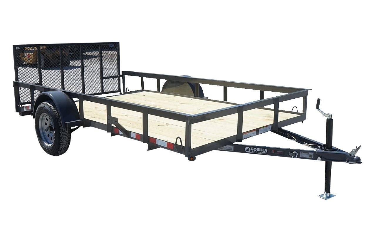 6.4x12 Grey Powder-Coated Dovetail Utility Trailer