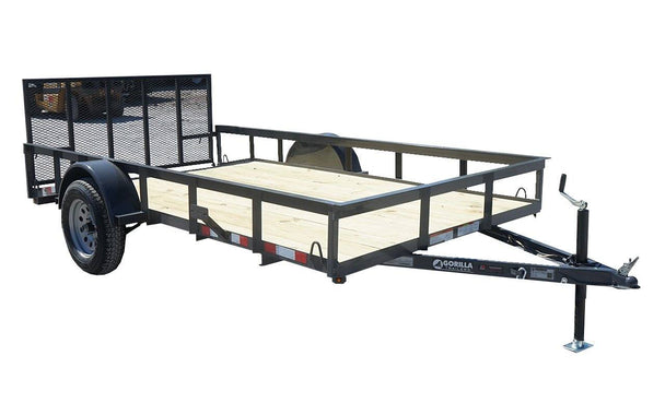 6.4x12 Grey Powder-Coated Dovetail Utility Trailer