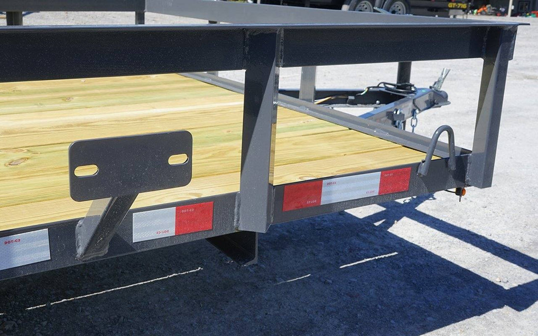 6.4x12 Grey Powder-Coated Dovetail Utility Trailer
