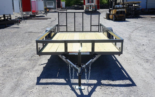 6.4x12 Grey Powder-Coated Dovetail Utility Trailer