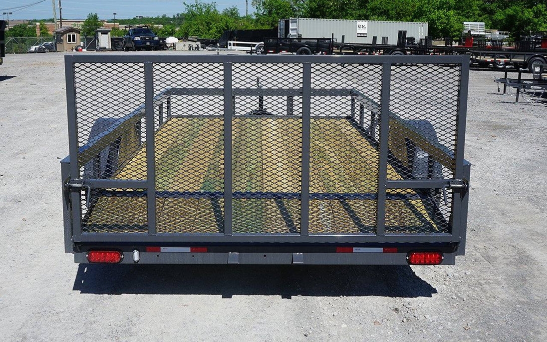 6.4x12 Grey Powder-Coated Dovetail Utility Trailer
