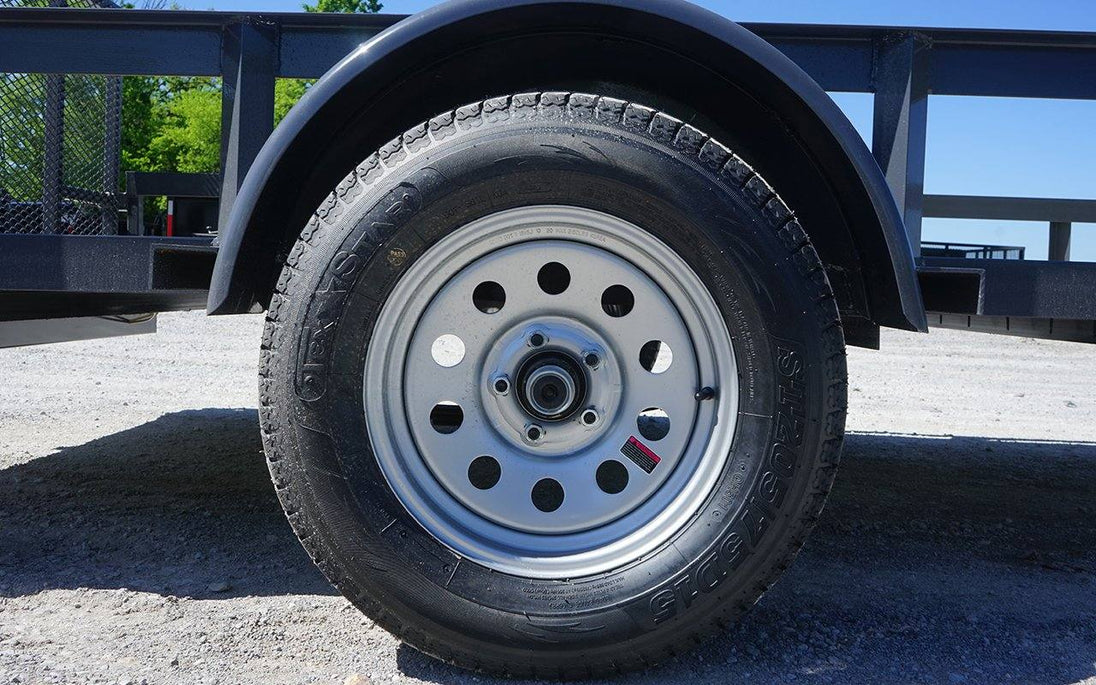 6.4x12 Grey Powder-Coated Dovetail Utility Trailer