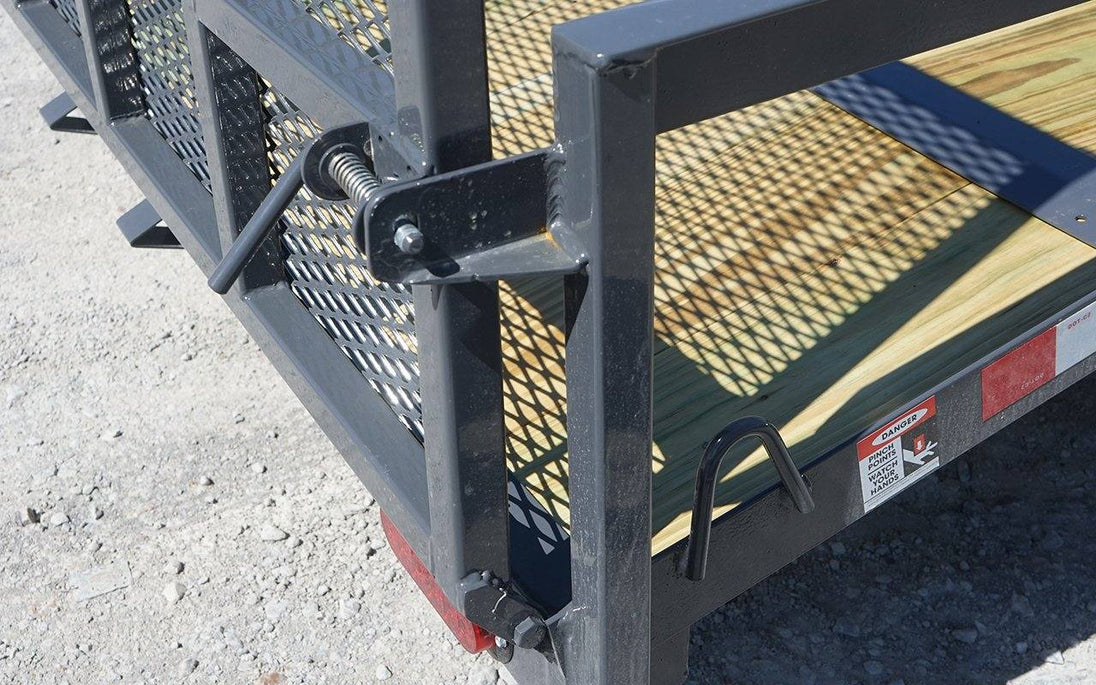 6.4x12 Grey Powder-Coated Dovetail Utility Trailer