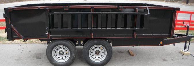 Dump Trailer 6'x12' Heavy Duty Landscape Construction 2 ft Sides 5200 lbs Axles Side Angle