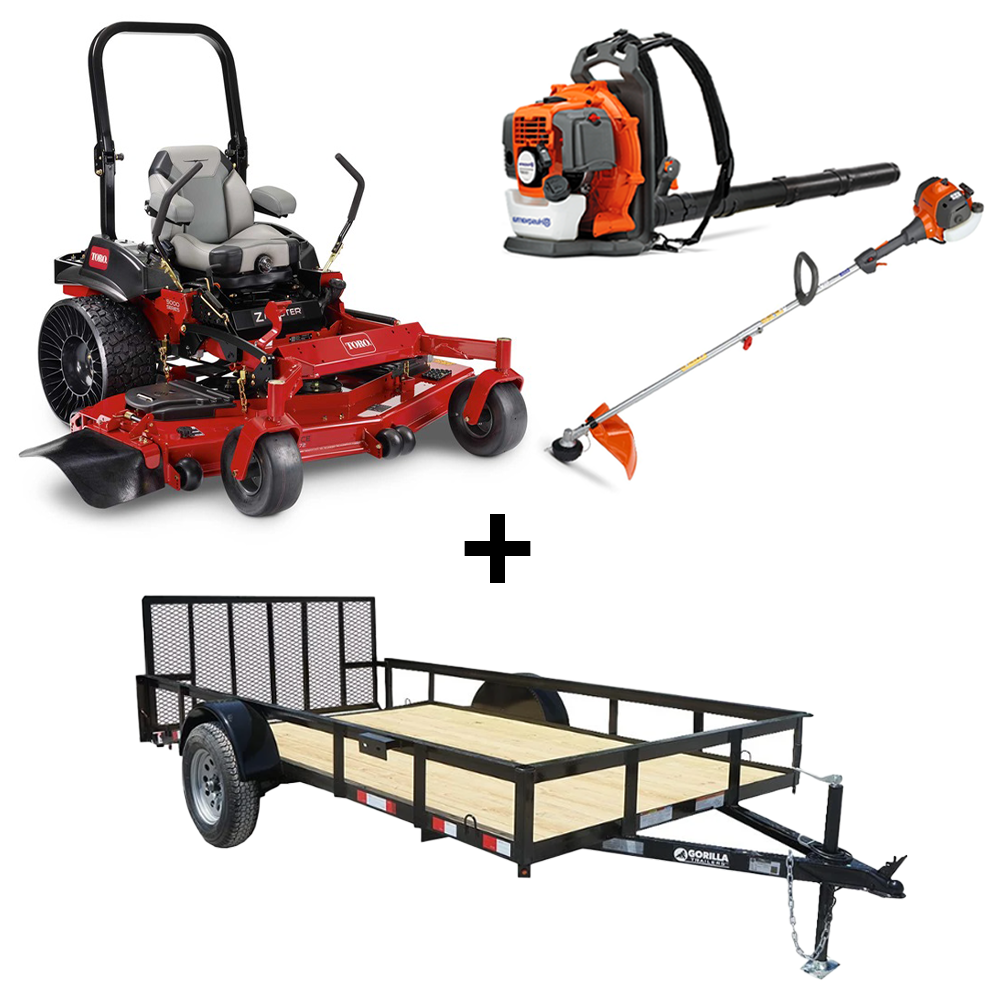 Toro 72912 ZMaster Zero Turn Mower Utility Trailer Handhelds Bundle