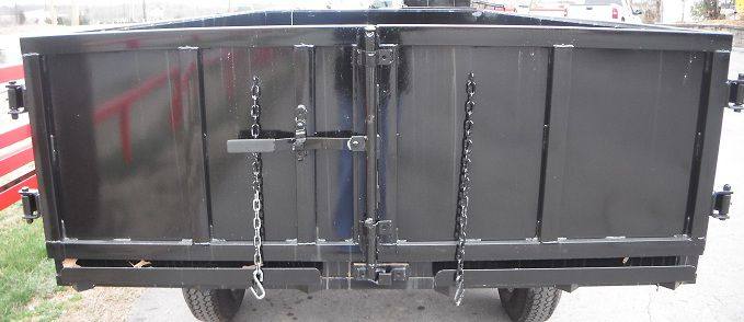 Dump Trailer 6'x12' Heavy Duty Landscape Construction 2 ft Sides 5200 lbs Axles Side Angle