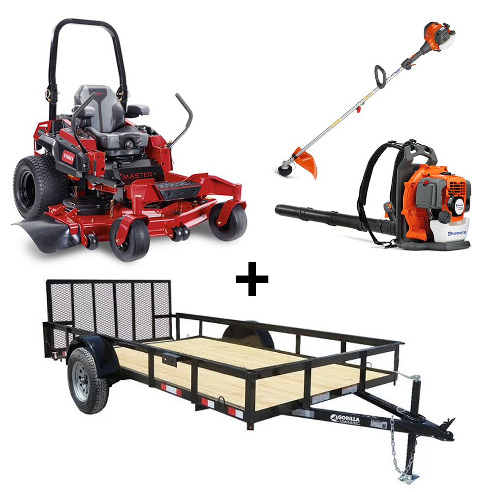 Toro 74015 ZMaster Zero Turn Mower Handhelds Utility Trailer Bundle