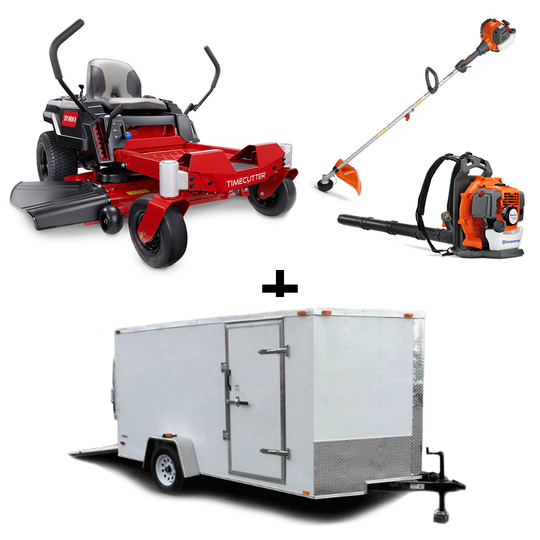 Toro 75746 TimeCutter Zero Turn Mower Handhelds Enclosed Trailer Bundle