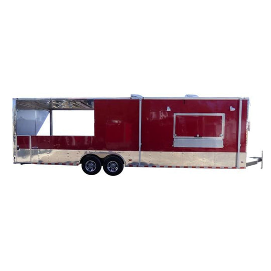 8.5' X 30' Concession Victory Red BBQ Food Event Catering Trailer - SLE Equipment - 1