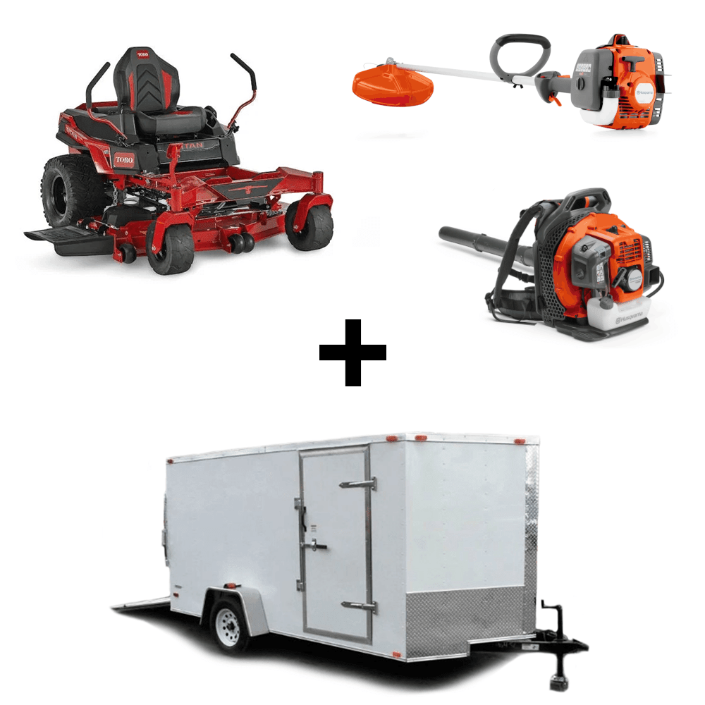 Toro 76604 60" Titan Zero Turn Mower 26HP Kohler Handheld Enclosed Trailer Package Deal - SLE Equipment - 1