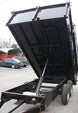Dump Trailer 6'x12' Heavy Duty Landscape Construction 2 ft Sides 5200 lbs Axles Side Angle