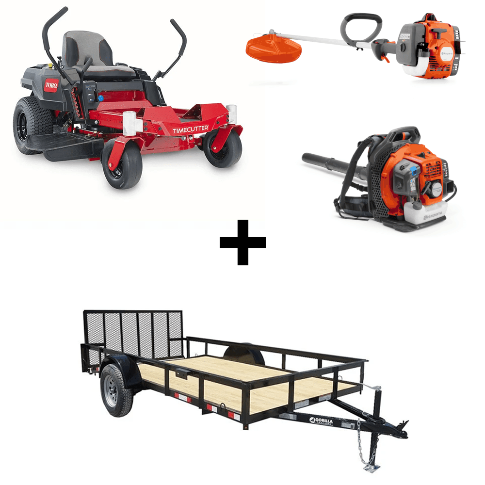 Toro 77301 34" TimeCutter Zero Turn Mower Handheld Utility Trailer Package Deal - SLE Equipment - 1