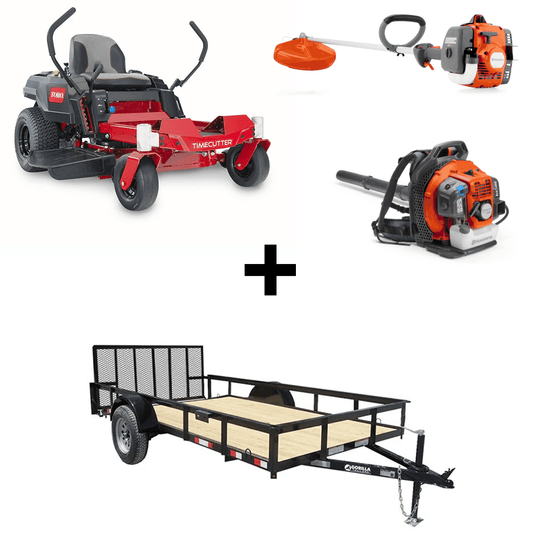 Toro 77301 34" TimeCutter Zero Turn Mower Handheld Utility Trailer Package Deal - SLE Equipment - 1