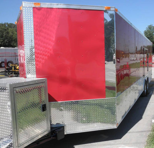 Enclosed Trailer 8.5'x26' Red - Motorcycle Car Bike Hauler Storage - SLE Equipment - 14
