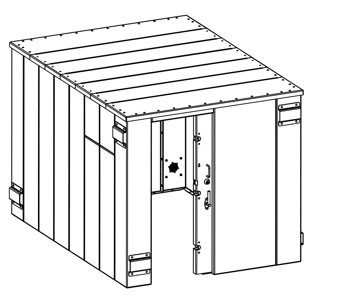 SR84X114G ESP Safety Shelter 84" x 114"- 20 Person Private / 12 Person Business front left