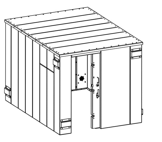 SR84X114G ESP Safety Shelter 84" x 114"- 20 Person Private / 12 Person Business front left