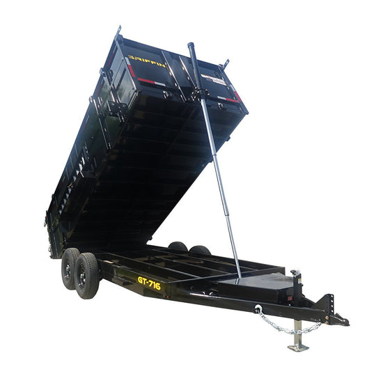 7x16 Telescopic Dump Trailer with 4ft Sides (2) 7K Axles 14k GVWR - SLE Equipment - 1