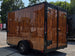 7' X 12' Concession Trailer Woodgrain With Blackout Trim Food Event Catering Back left angle picture 