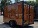 7' X 12' Concession Trailer Woodgrain With Blackout Trim Food Event Catering Back left angle picture 