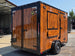 7' X 12' Concession Trailer Woodgrain With Blackout Trim Food Event Catering Back right angle picture 