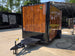 7' X 12' Concession Trailer Woodgrain With Blackout Trim Food Event Catering Front right angle picture 