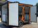 7' X 12' Concession Trailer Woodgrain With Blackout Trim Food Event Catering Open back right angle picture 