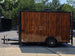 7' X 12' Concession Trailer Woodgrain With Blackout Trim Food Event Catering Open right side picture 