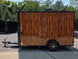 7' X 12' Concession Trailer Woodgrain With Blackout Trim Food Event Catering Right side picture 