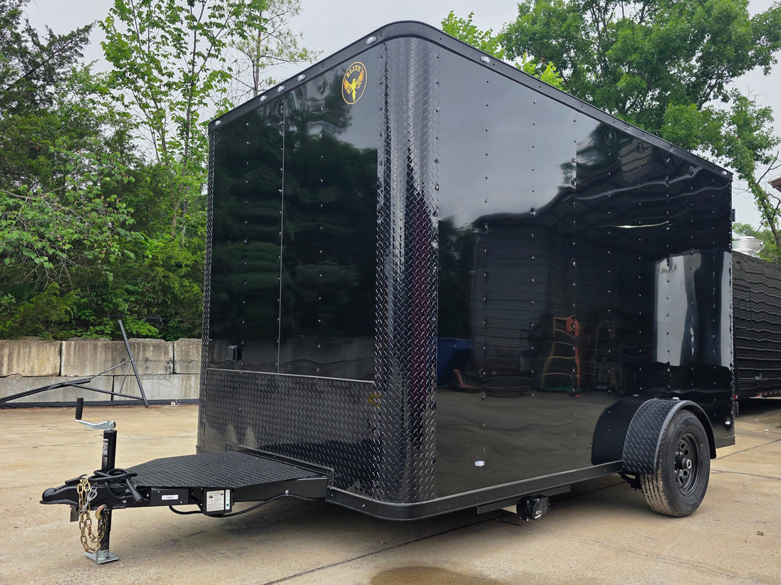 7' X 12' Flat Front Concession Trailer Food Event Catering Front right angle picture 