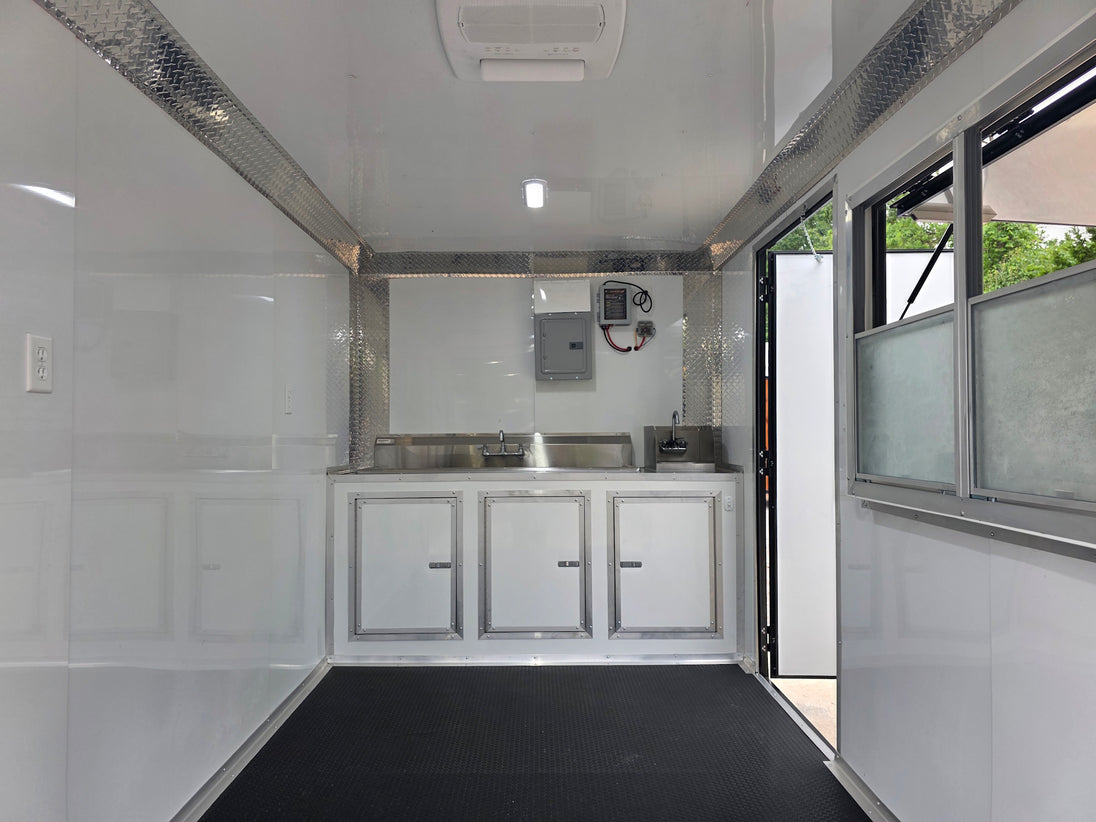 7' X 12' Flat Front Concession Trailer Food Event Catering Interior back side picture 