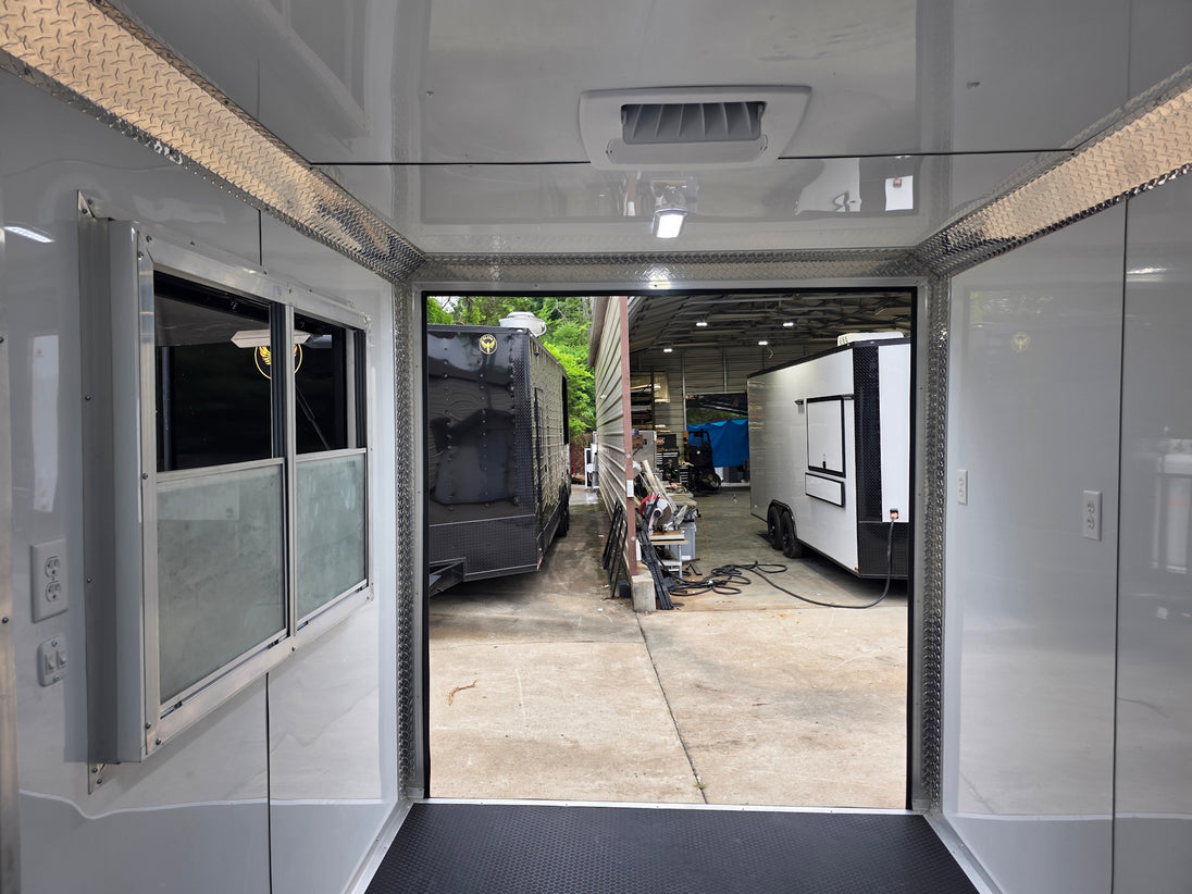 7' X 12' Flat Front Concession Trailer Food Event Catering Interior front side picture 