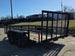 7' X 12' Straight Deck Utility Trailer 18IN Mesh Sides Double Axle 7K GVWR back left angled view picture 