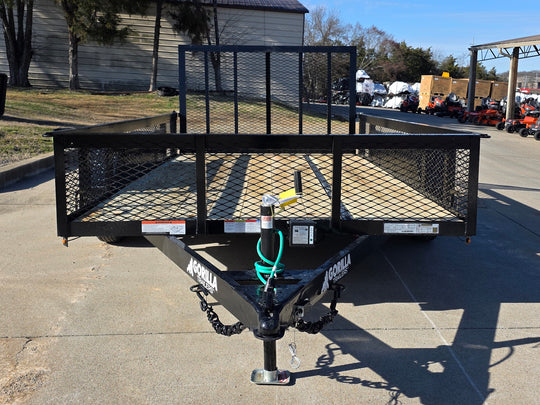 7' X 12' Straight Deck Utility Trailer 18IN Mesh Sides Double Axle 7K GVWRfront view picture 