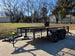 7' X 12' Straight Deck Utility Trailer 18IN Mesh Sides Double Axle 7K GVWR front right angled view picture with ramp down 
