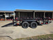 7' X 12' Straight Deck Utility Trailer 18IN Mesh Sides Double Axle 7K GVWR left side view picture with ramp down 