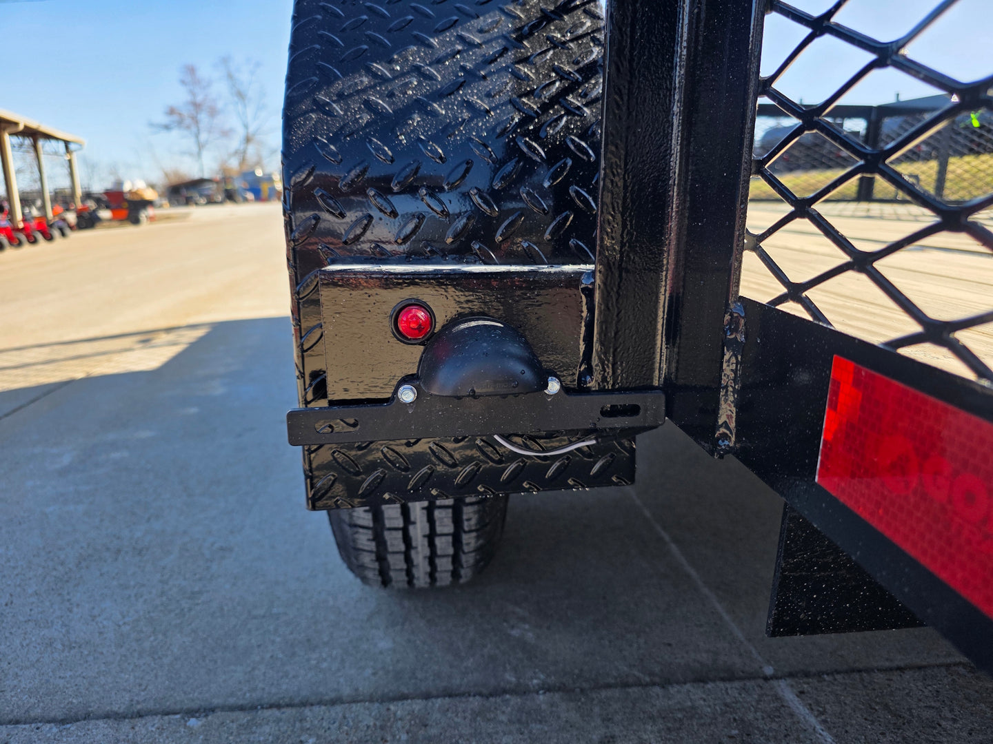 7' X 12' Straight Deck Utility Trailer 18IN Mesh Sides Double Axle 7K GVWR license plate bracket picture 