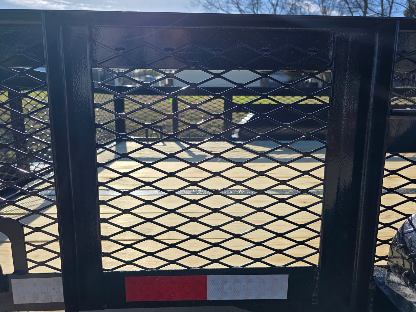 7' X 12' Straight Deck Utility Trailer 18IN Mesh Sides Double Axle 7K GVWR side railing view picture 