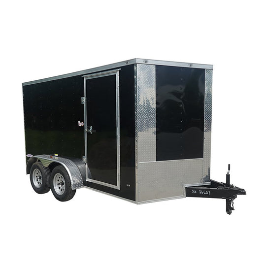 7X12 V - Nose Enclosed Cargo Trailer (2) 3,500LB Axles - SLE Equipment - 1