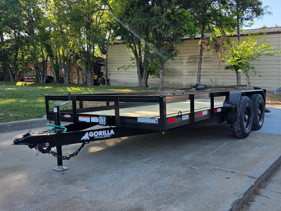7' X 14' Straight Deck Heavy Duty Utility Trailer (2) 5,200lb Axles 10K GVWR Down front right angle picture 